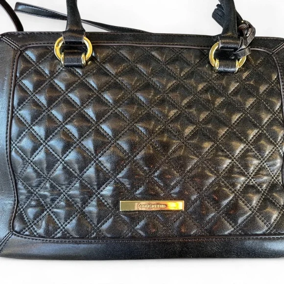 Anne Klein Elegant Black Quilted Handbag - Picture 6 of 16